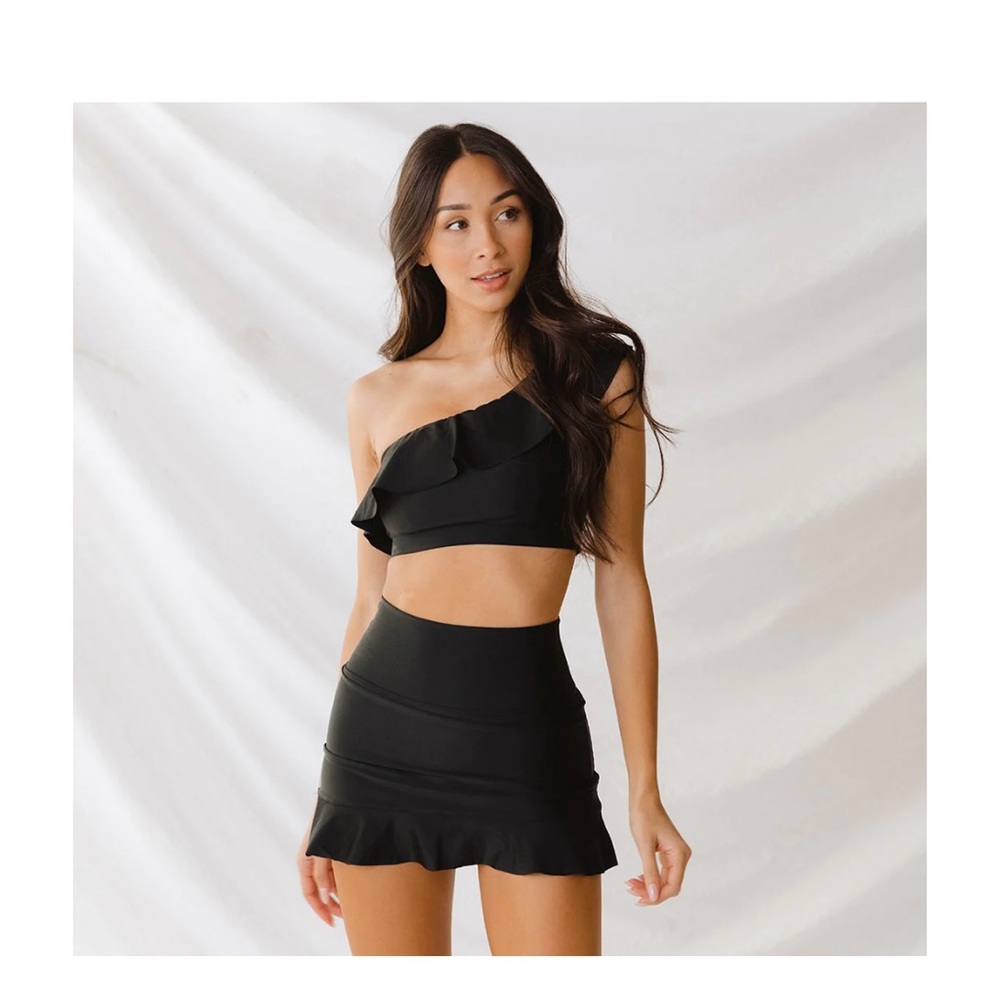 Black Albion High Waisted Swim Skirt